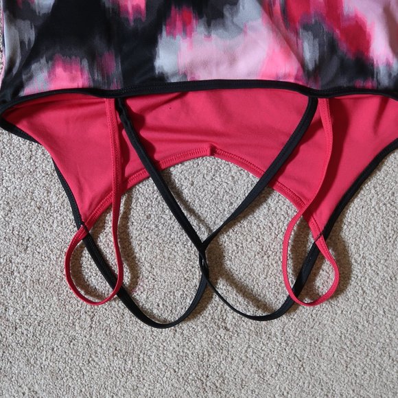 Champion Work Out Tank Top Built in Bra Printed Straps Athletic Sporty C - Picture 2 of 11